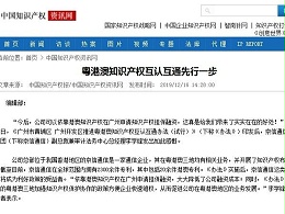 粤港澳知识产权互认互通先行一步
