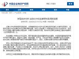 新型纳米材料 去除水中抗生素研究取得新进展